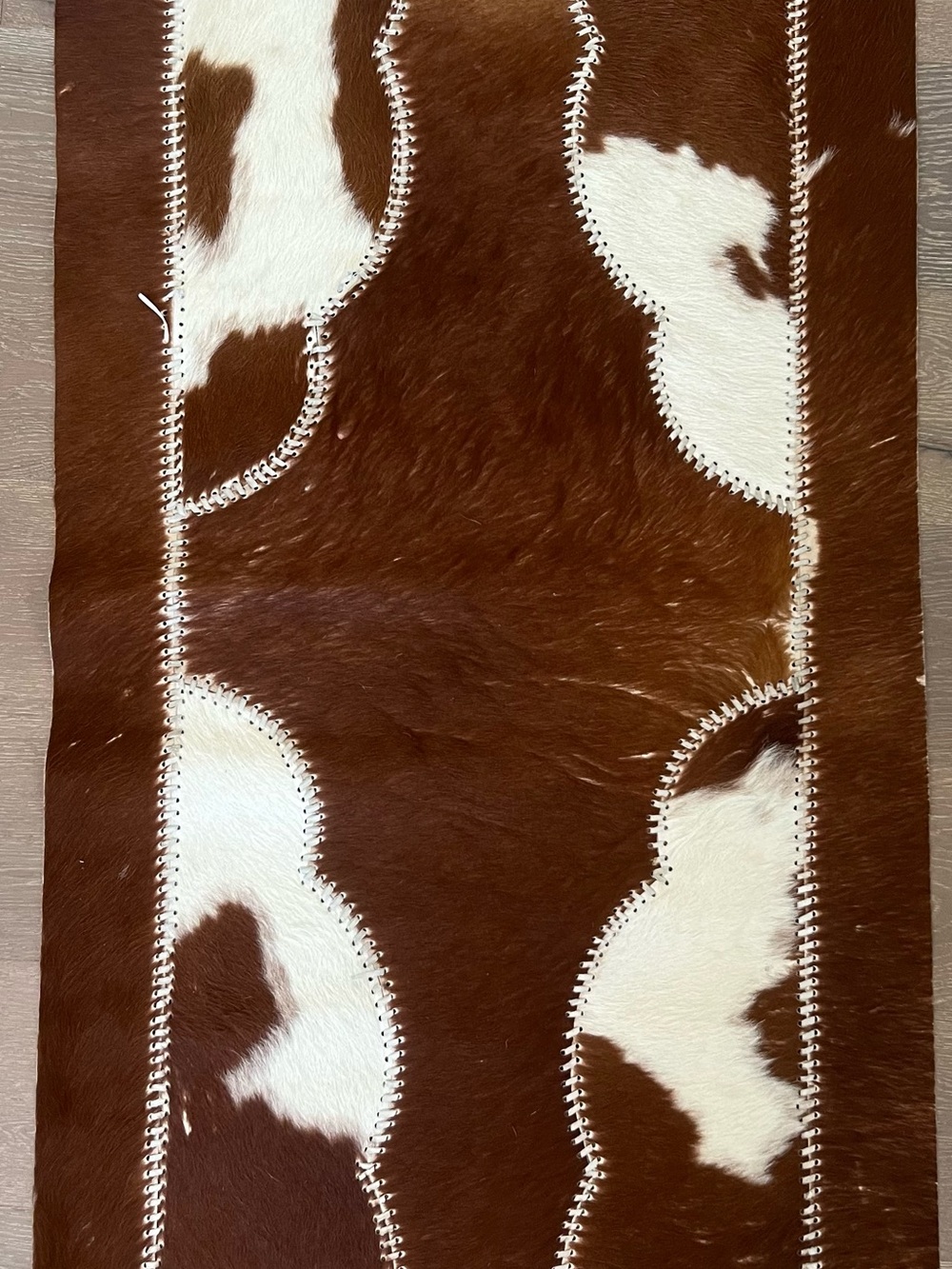 Brown and White Cowhide Accent Runner - Home Accents 51” x 27”